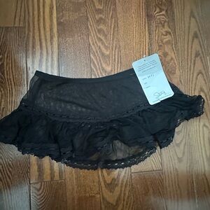 Shirley of Hollywood Black Lace Ruffle shirt